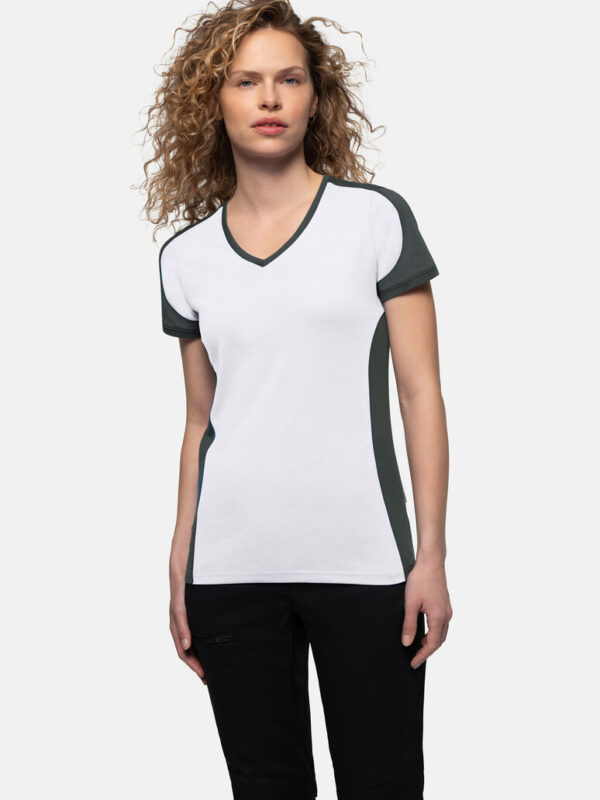 HAKRO Damen V-Shirt Contrast MIKRALINAR® - Produktbild