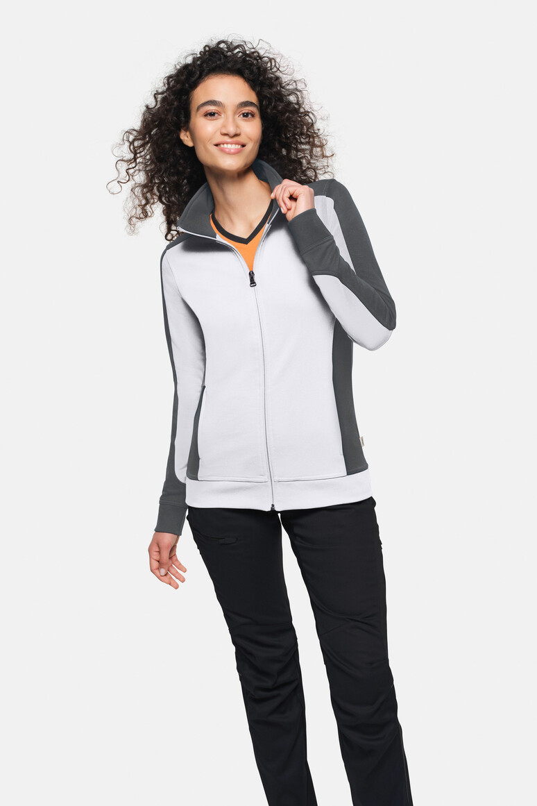 HAKRO Damen Sweatjacke Contrast MIKRALINAR® - Produktbild