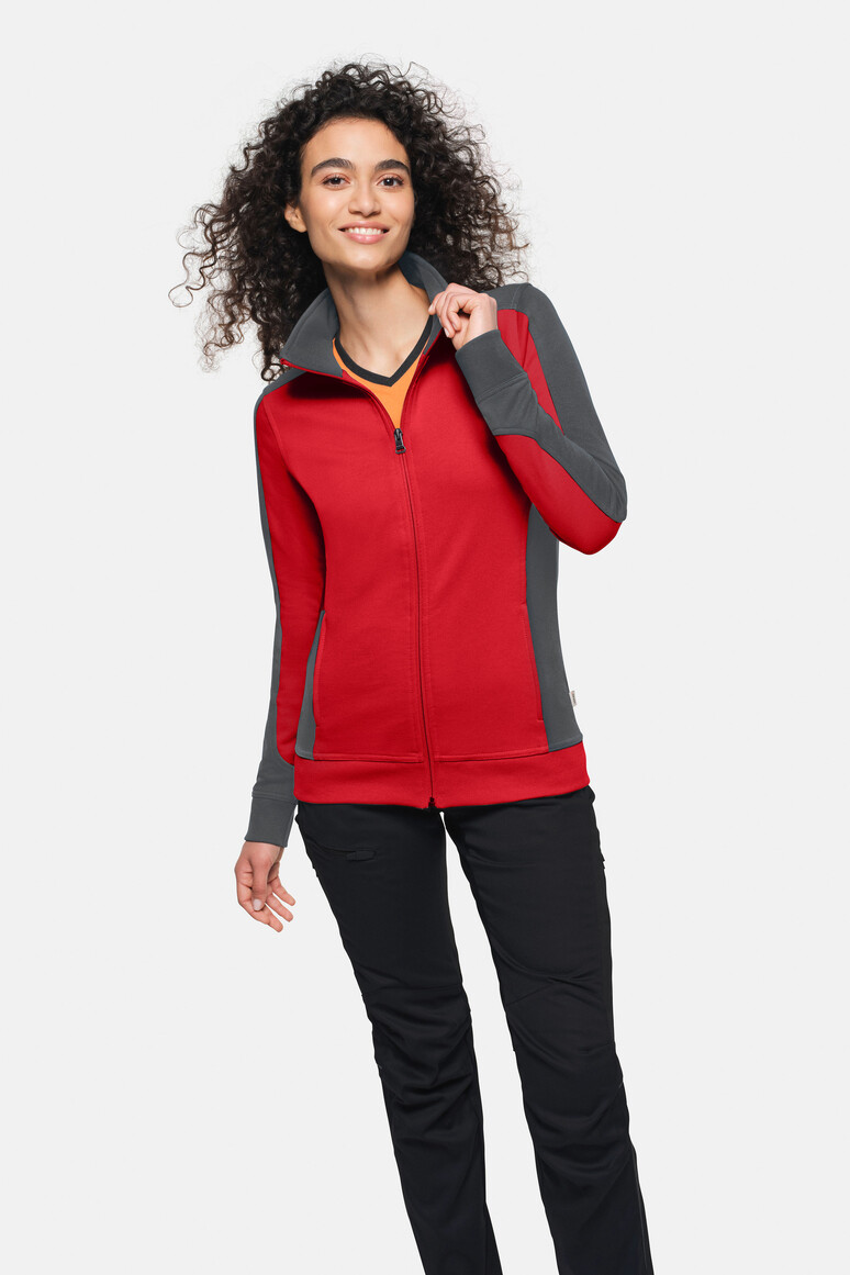 HAKRO Damen Sweatjacke Contrast MIKRALINAR® - Produktbild