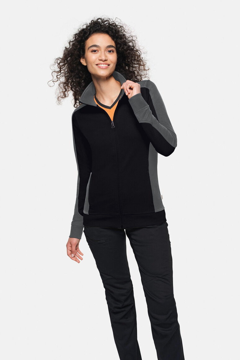 HAKRO Damen Sweatjacke Contrast MIKRALINAR® - Produktbild