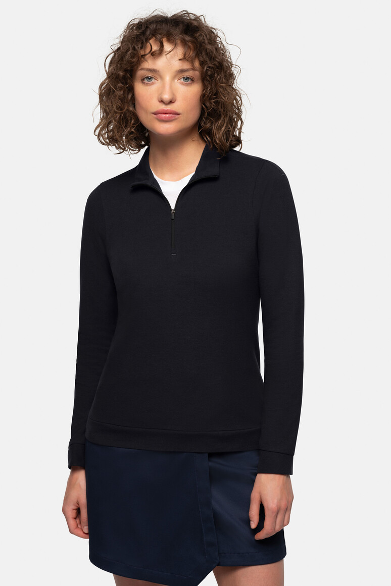 HAKRO Damen Zip-Longsleeve Piqué MIKRALINAR® ECO