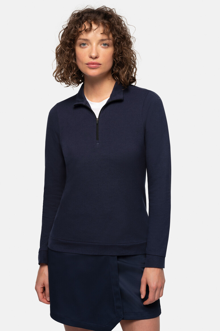 HAKRO Damen Zip-Longsleeve Piqué MIKRALINAR® ECO